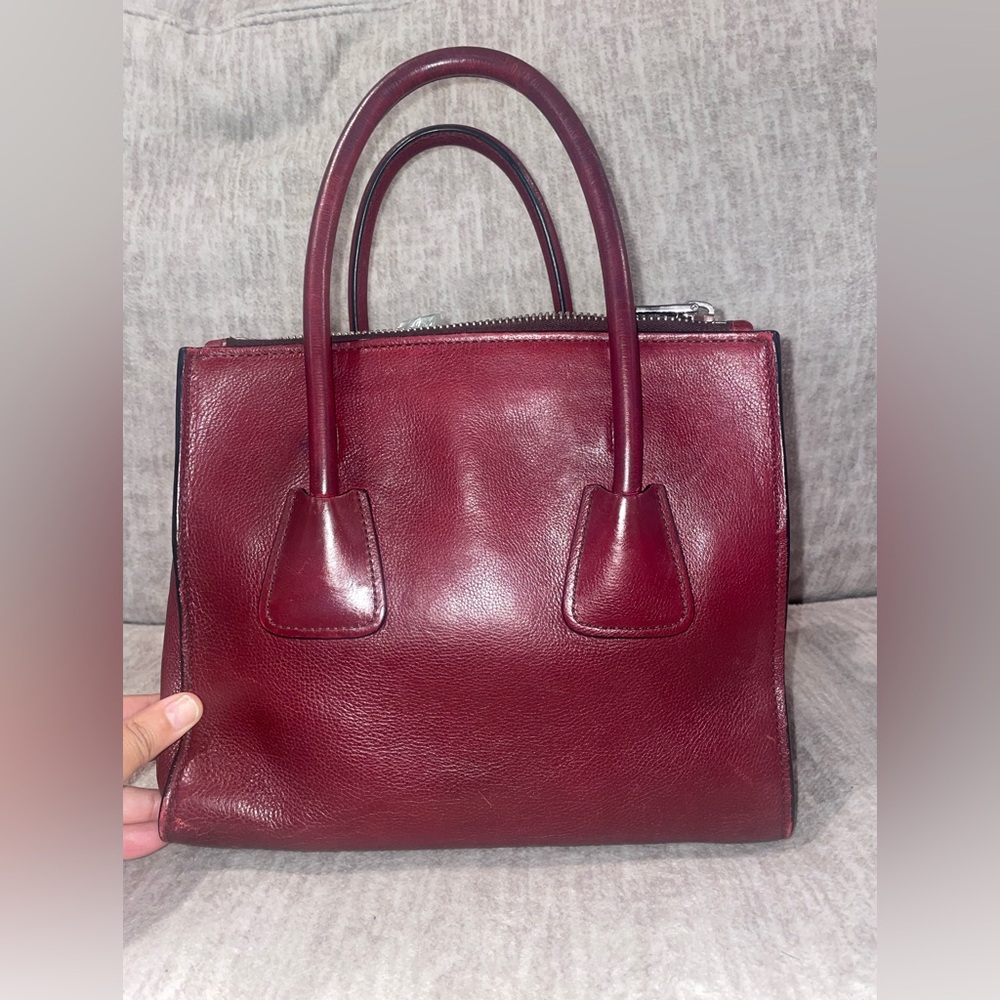 Prada Burgundy Leather Satchel - Picture 2 of 10